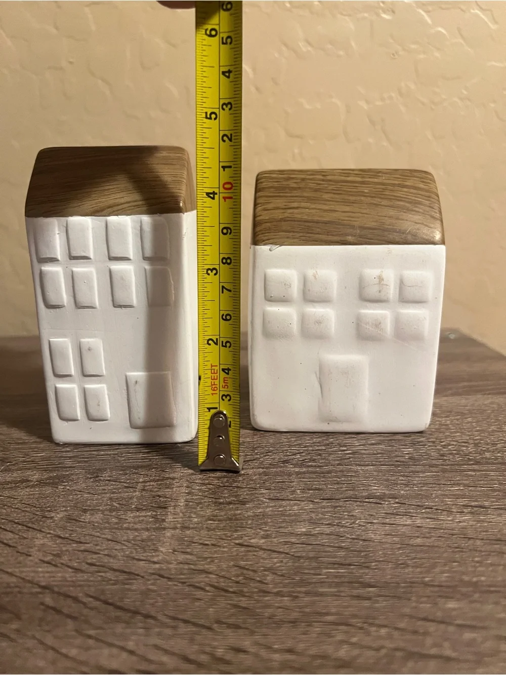 Target Bullseye Ceramic Houses White Brown Paintable DIY NWT